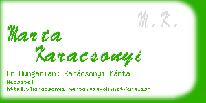 marta karacsonyi business card