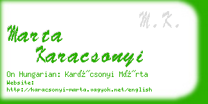 marta karacsonyi business card